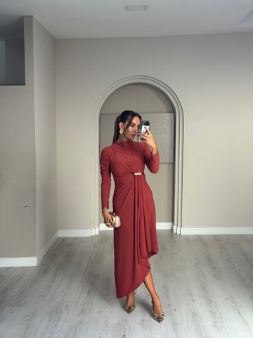 Vestido Martina - Tijolo
