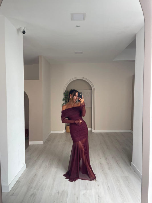Vestido Marie - bordeux