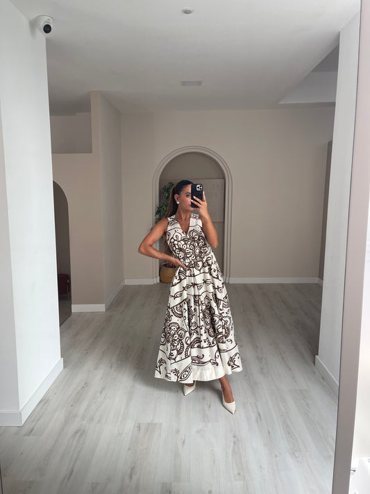 Vestido c/ padão lumina - Branco