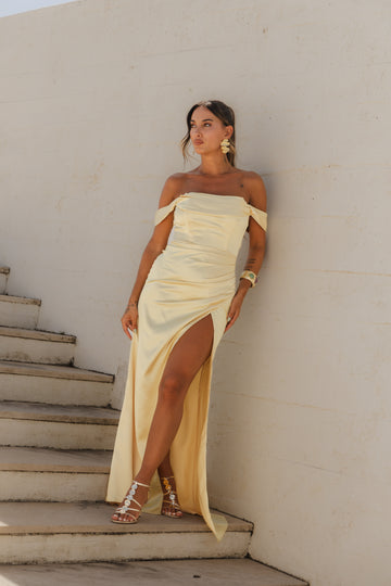 Vestido Juliana c/atilhos - amarelo