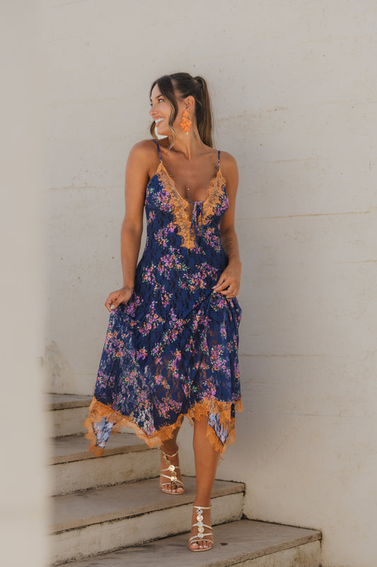 Vestido Colónia - Azul