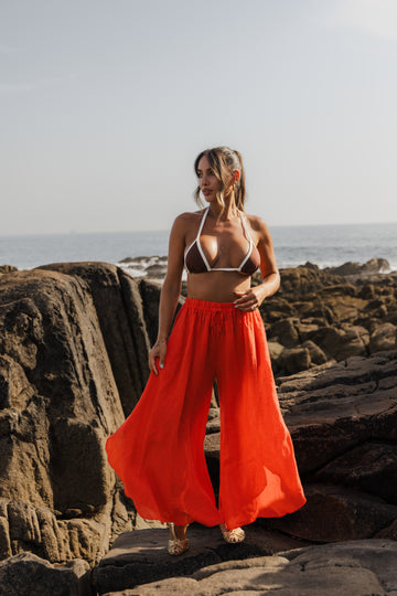 Calça Flaré - vermelho