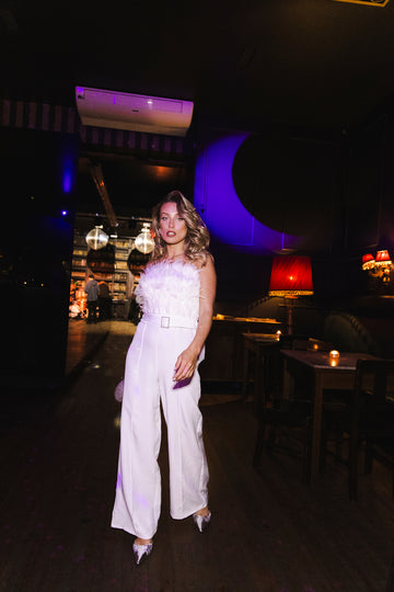 Jumpsuit c/ penas - Branco