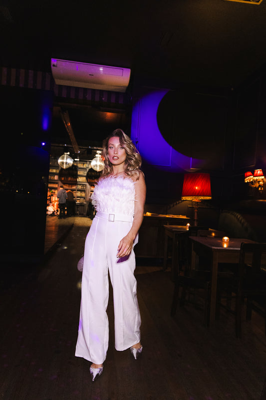 Jumpsuit c/ penas - Branco