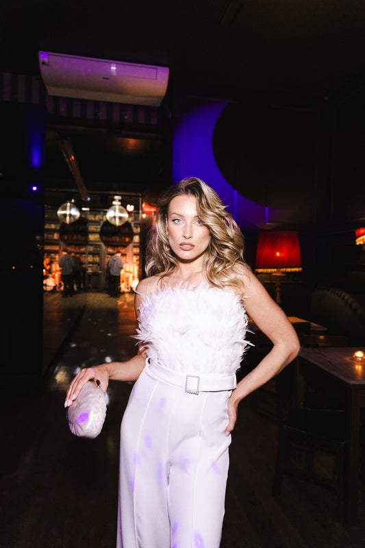 Jumpsuit c/ penas - Branco