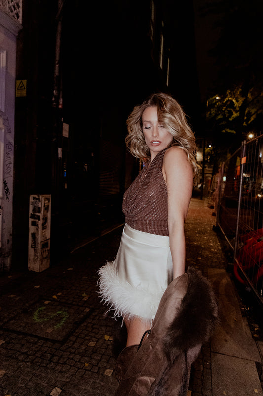 Top c/ brilho - Castanho