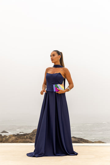 Vestido Vietname - Azul Marinho