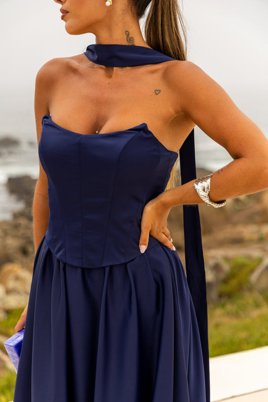 Vestido Vietname - Azul Marinho