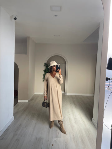 Vestido Carmen - camel