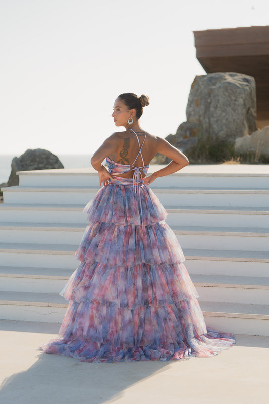 Vestido Andaluzia - tons azul