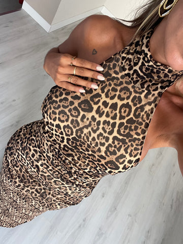 Vestido Halter - leopardo