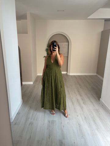 Vestido Lumina Bordado - Verde