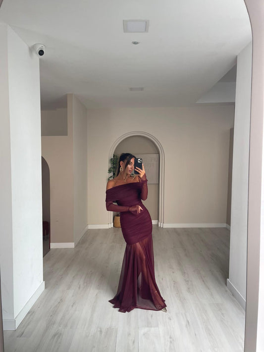 Vestido Marie - bordeux