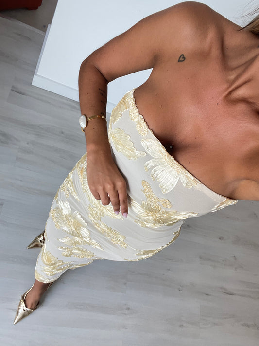 Vestido Flower - Bege