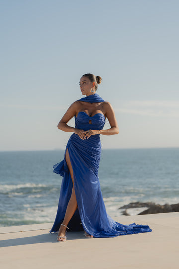 Vestido Santorini c/ glitter - azulão