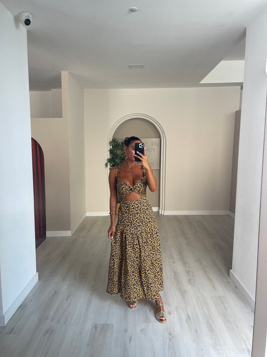 Vestido Ellie florido amarelo