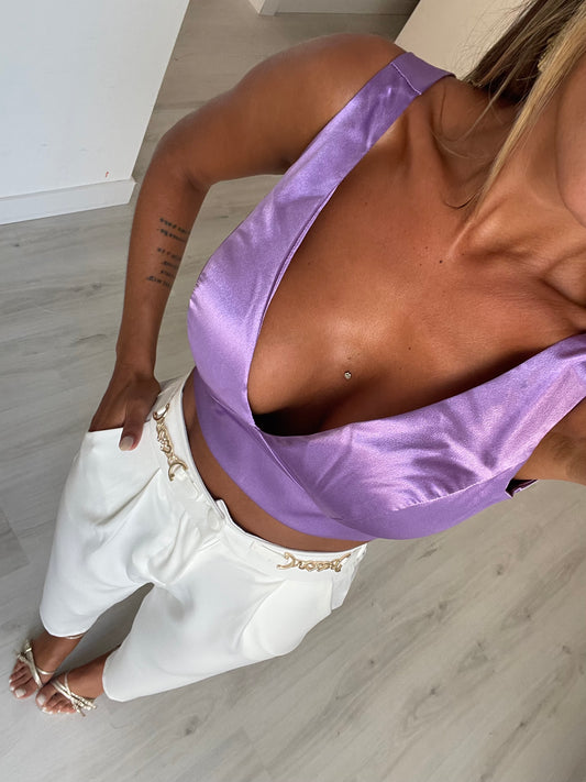 Top cetim - roxo