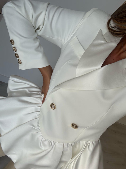 Blazer Branco c/ folho acetinado