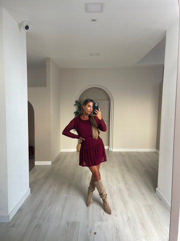 Vestido Olinda - bordeux