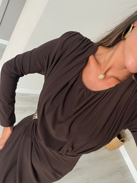 Vestido Carla - castanho