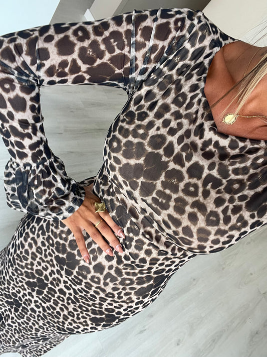 Vestido justo leopardo
