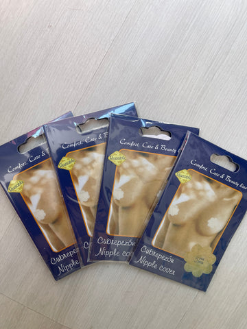 Pack 5 tapa mamilos descartáveis - Bege