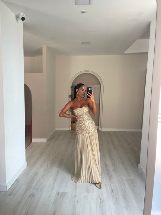 Vestido Violeta - dourado