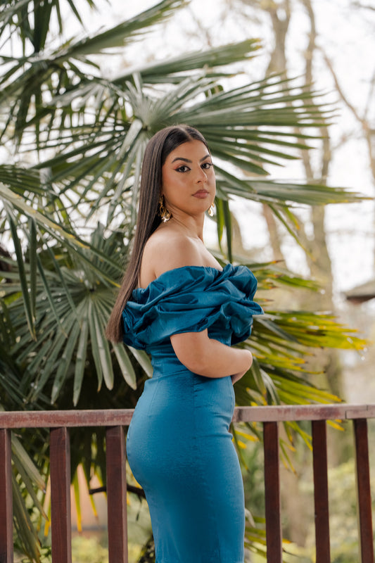 Vestido Corunha - Azul Petróleo
