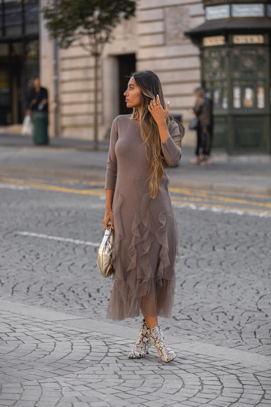 Vestido Guimarães - taupe