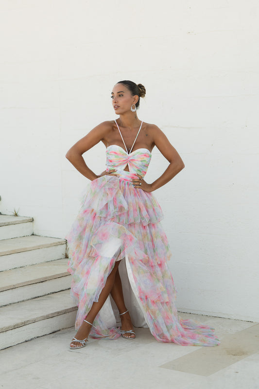 Vestido Andaluzia - tons rosa