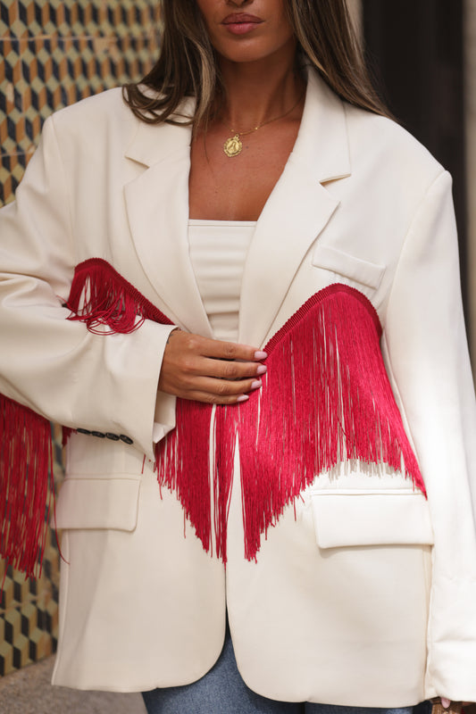 Blazer c/ Franjas - Vermelho