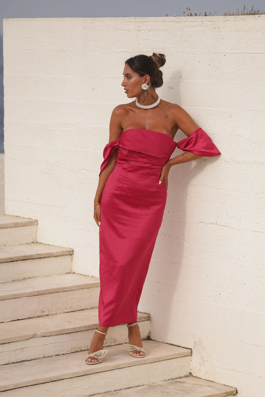 Vestido Camboja Midi - Rosa
