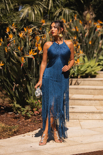 Vestido Almeria - azul petróleo