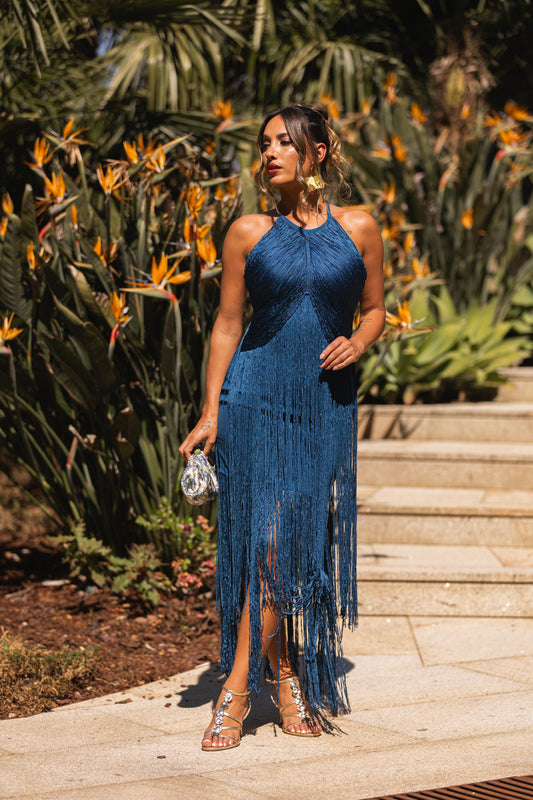 Vestido Almeria - azul petróleo