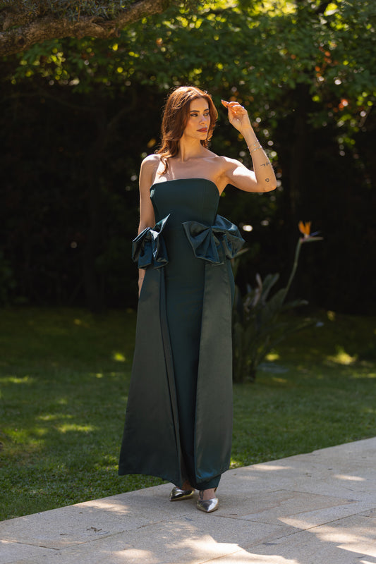 Vestido Rubi - verde garrafa