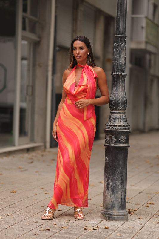Vestido Seabra - tons laranja