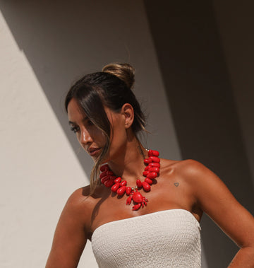 Colar vermelho c/ Caranguejo vermelho