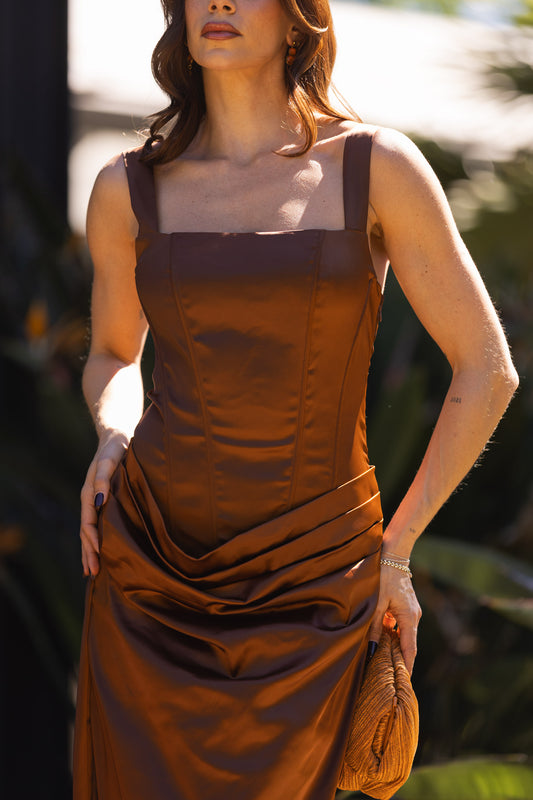 Vestido Freya - Castanho