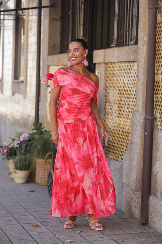 Vestido Clarice - tons rosa fucsia