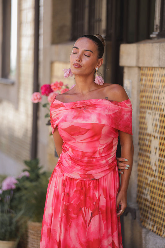 Vestido Clarice - tons rosa fucsia