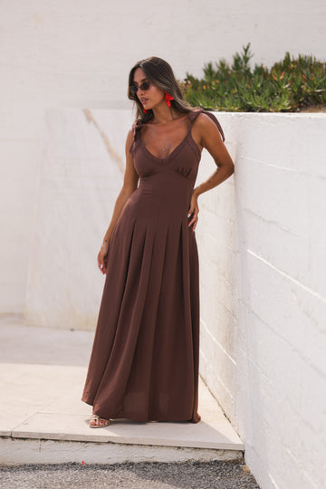 Vestido Constança - Castanho
