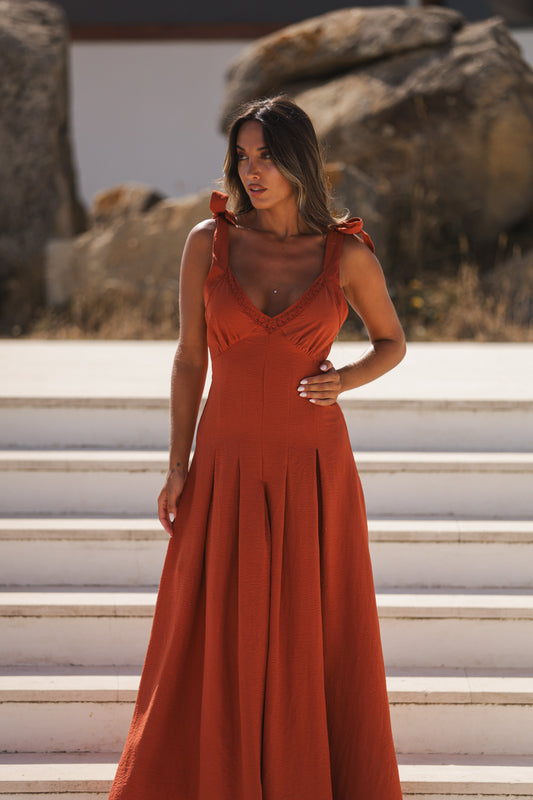 Vestido Constança - Tijolo