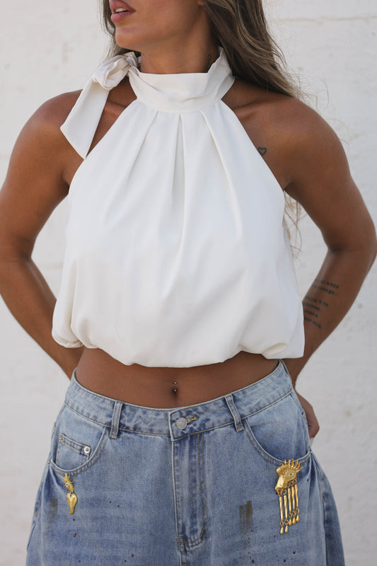 Top halter - Branco