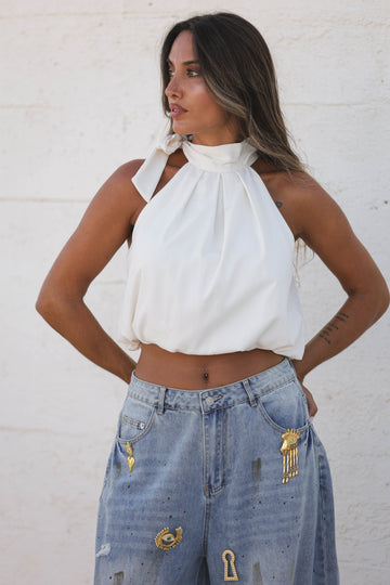 Top halter - Branco