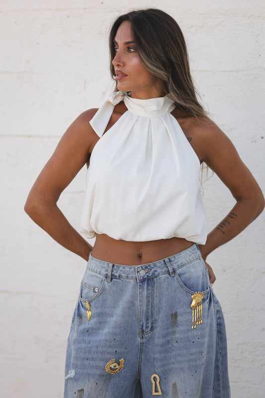 Top halter - Branco