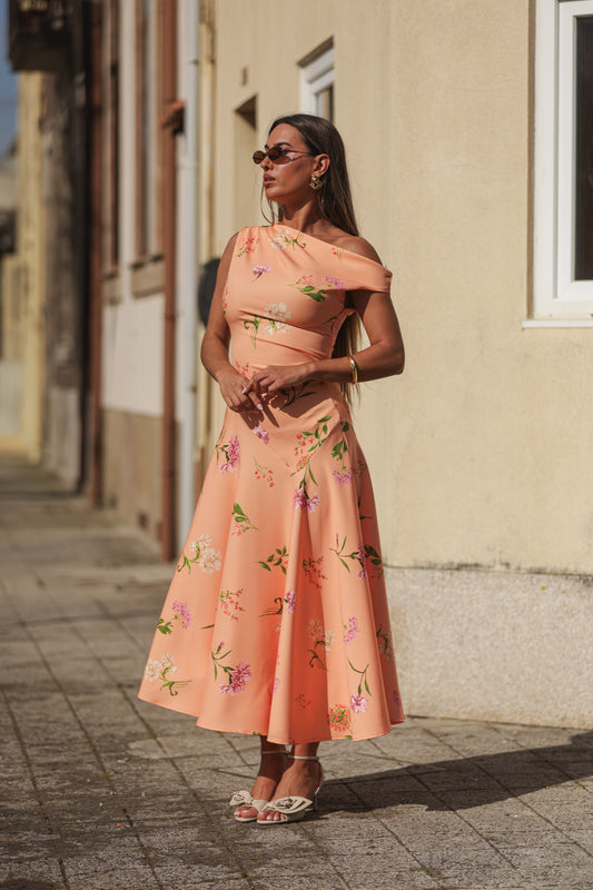 Vestido Lotus - Salmão