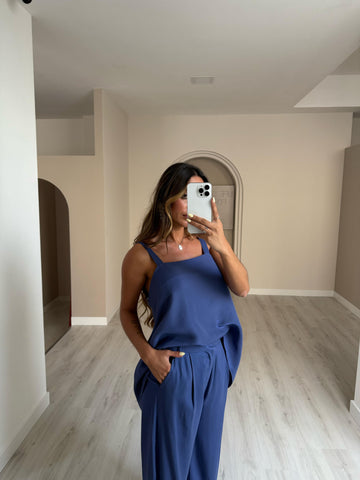 Top Fluido Lumina - Azul