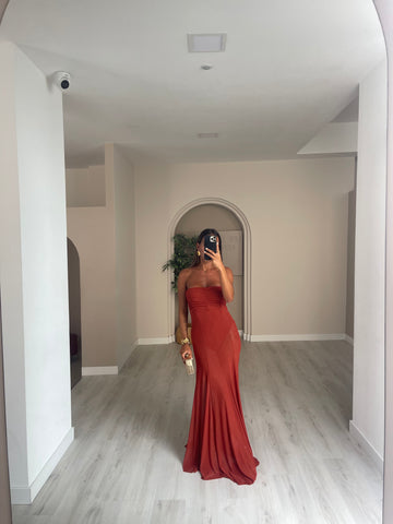 Vestido c/ Body incorporado - tijolo