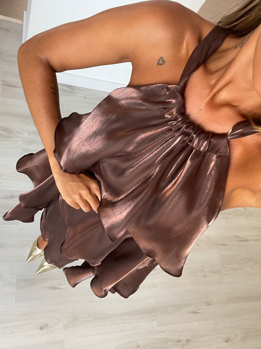 Vestido Cocktail - castanho