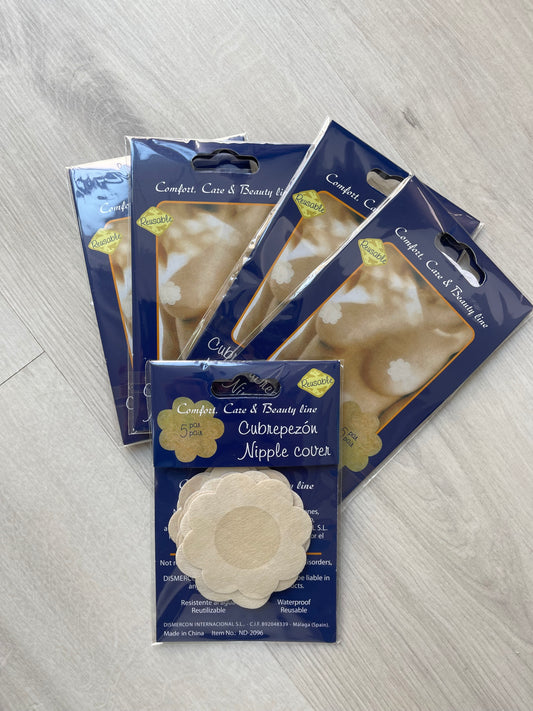 Pack 5 tapa mamilos descartáveis - Bege